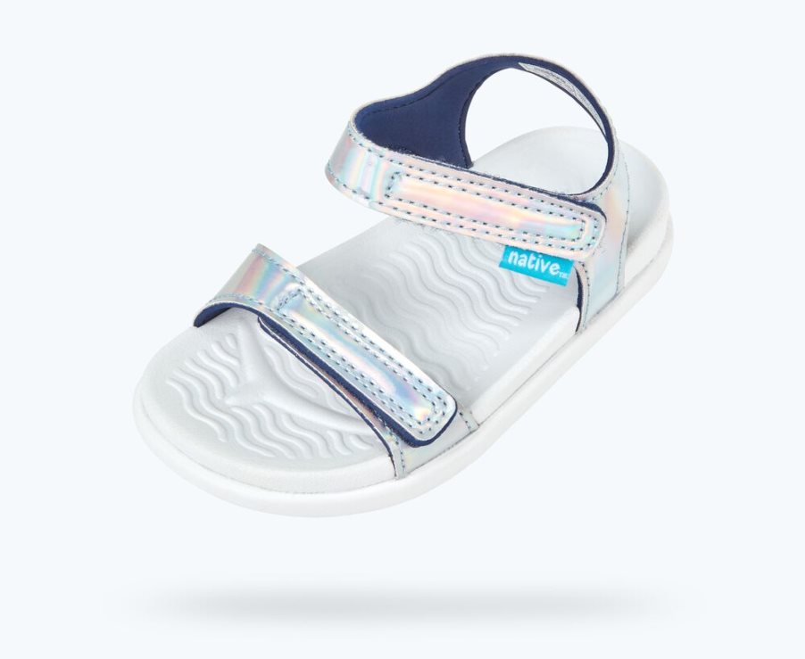 Native Charley Hologram Sandalen Jungen Silber | GO23I0829