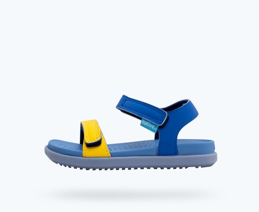 Native Charley Sugarlite Block Sandalen Jungen Blau | RYA2X8930