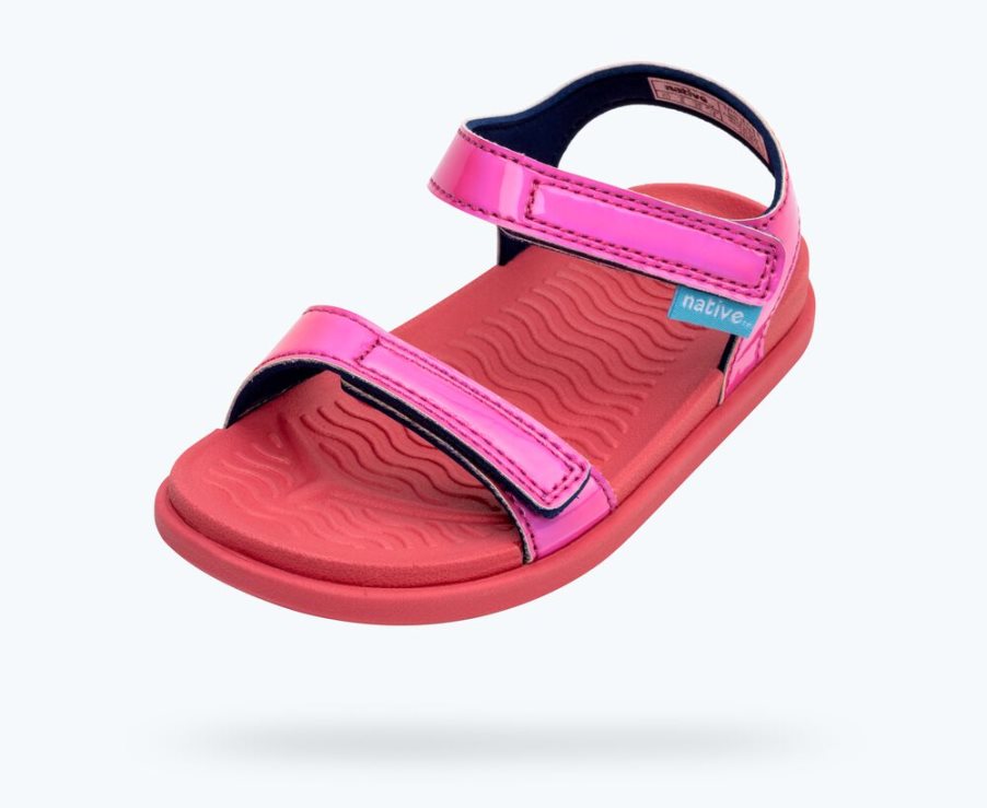 Native Charley Sugarlite Hologram Sandalen Jungen Rot Rosa | NMLRO7914