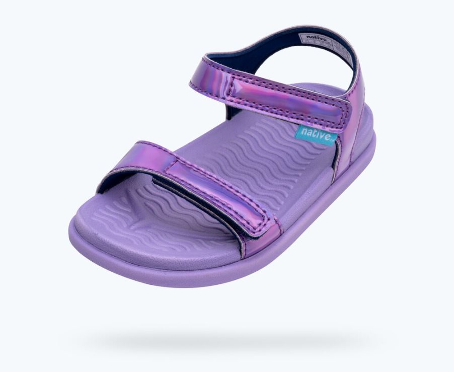 Native Charley Sugarlite Hologram Sandalen Mädchen Lila | WLUK17C32