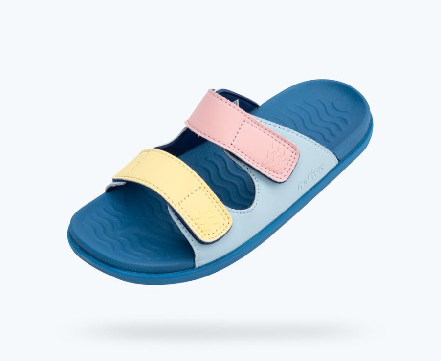 Native Frankie Sugarlite Sandalen Jungen Blau Gelb Rosa | I2DXL43C1