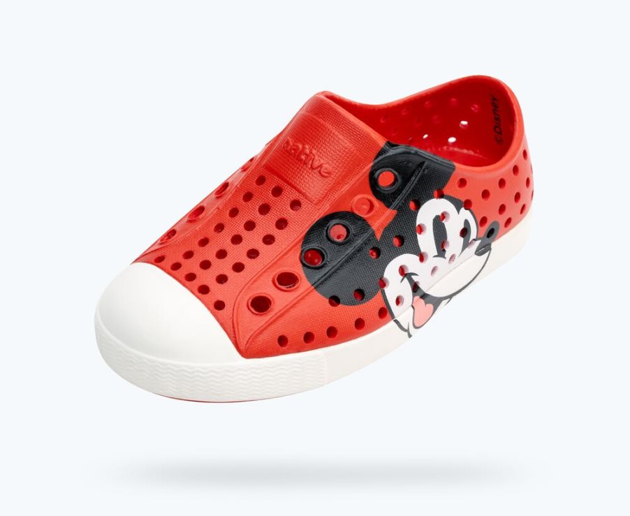 Native Jefferson Disney Print Schuhe Jungen Rot | N1ILO2F18