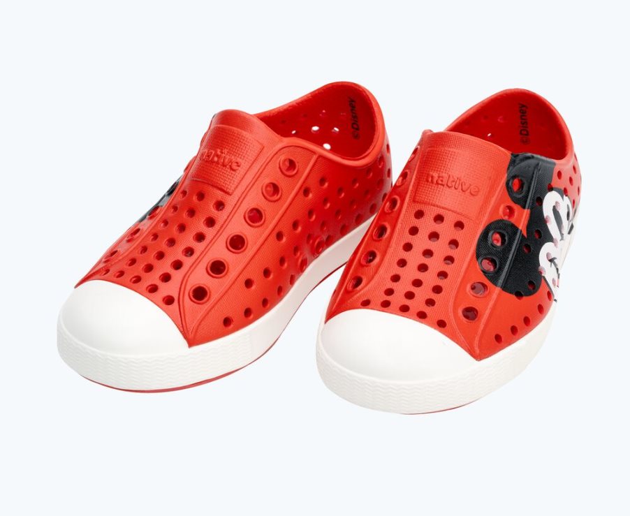 Native Jefferson Disney Print Schuhe Jungen Rot | N1ILO2F18