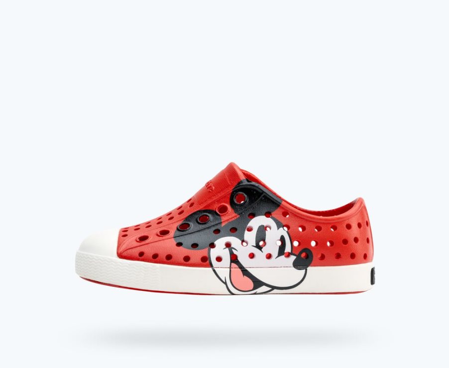 Native Jefferson Disney Print Schuhe Jungen Rot | N1ILO2F18