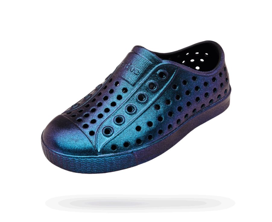 Native Jefferson Iridescent Schuhe Jungen Navy | FNJ1R784F