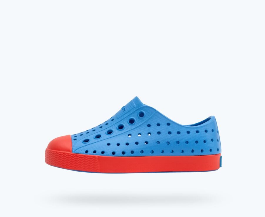 Native Jefferson Schuhe Jungen Blau Rot | WJ2IEC293