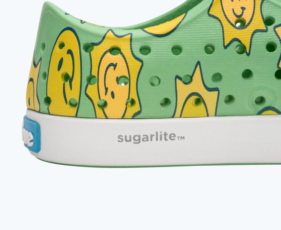 Native Jefferson Sugarlite Print Schuhe Mädchen Grün Gelb | ELDIZ2017