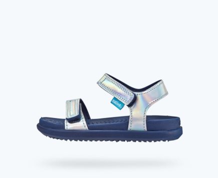 Native Charley Hologram Sandalen Jungen Silber Blau | OC1RX2410